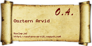 Osztern Arvid névjegykártya